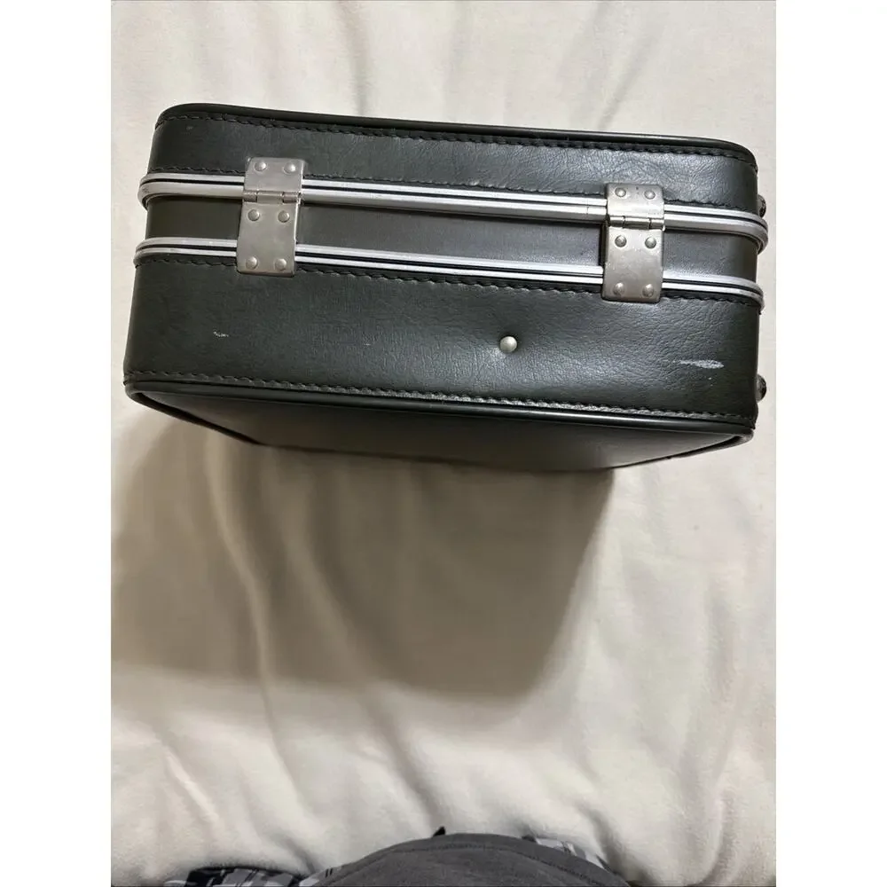 Vintage 10 Pc Platt Travel Cocktail Bar Liquor Case Portable - Aluminum Glasses
